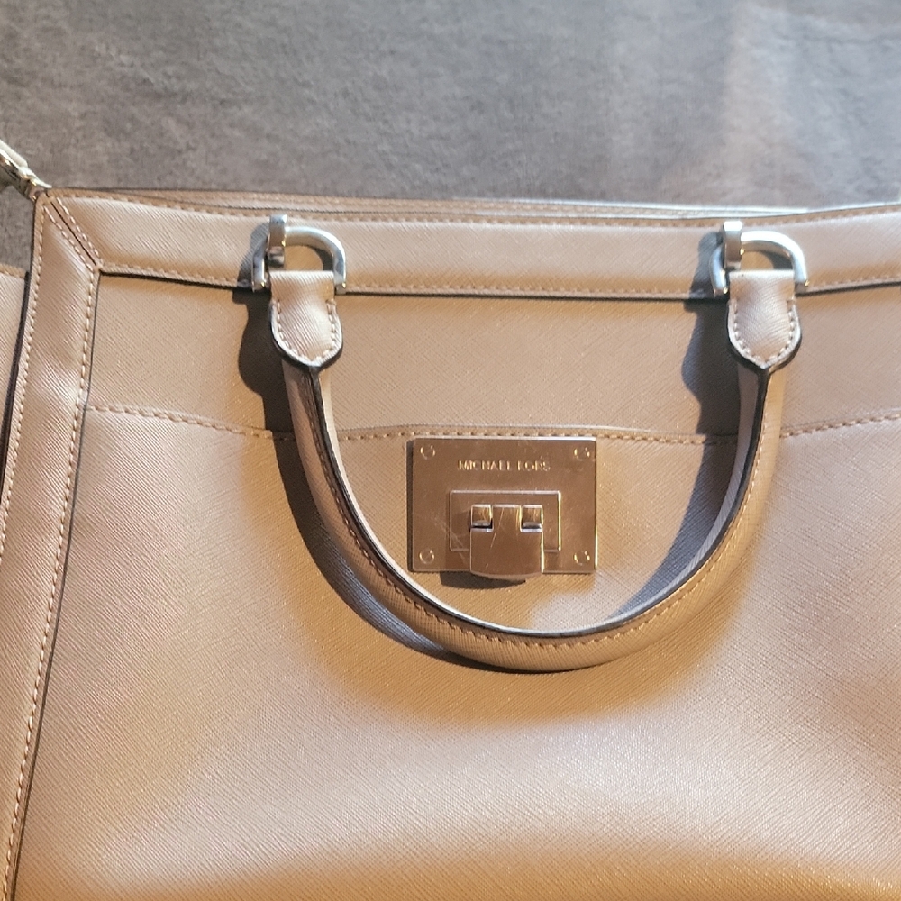 Michael Kors Tan Leather Satchel with Dual Handles